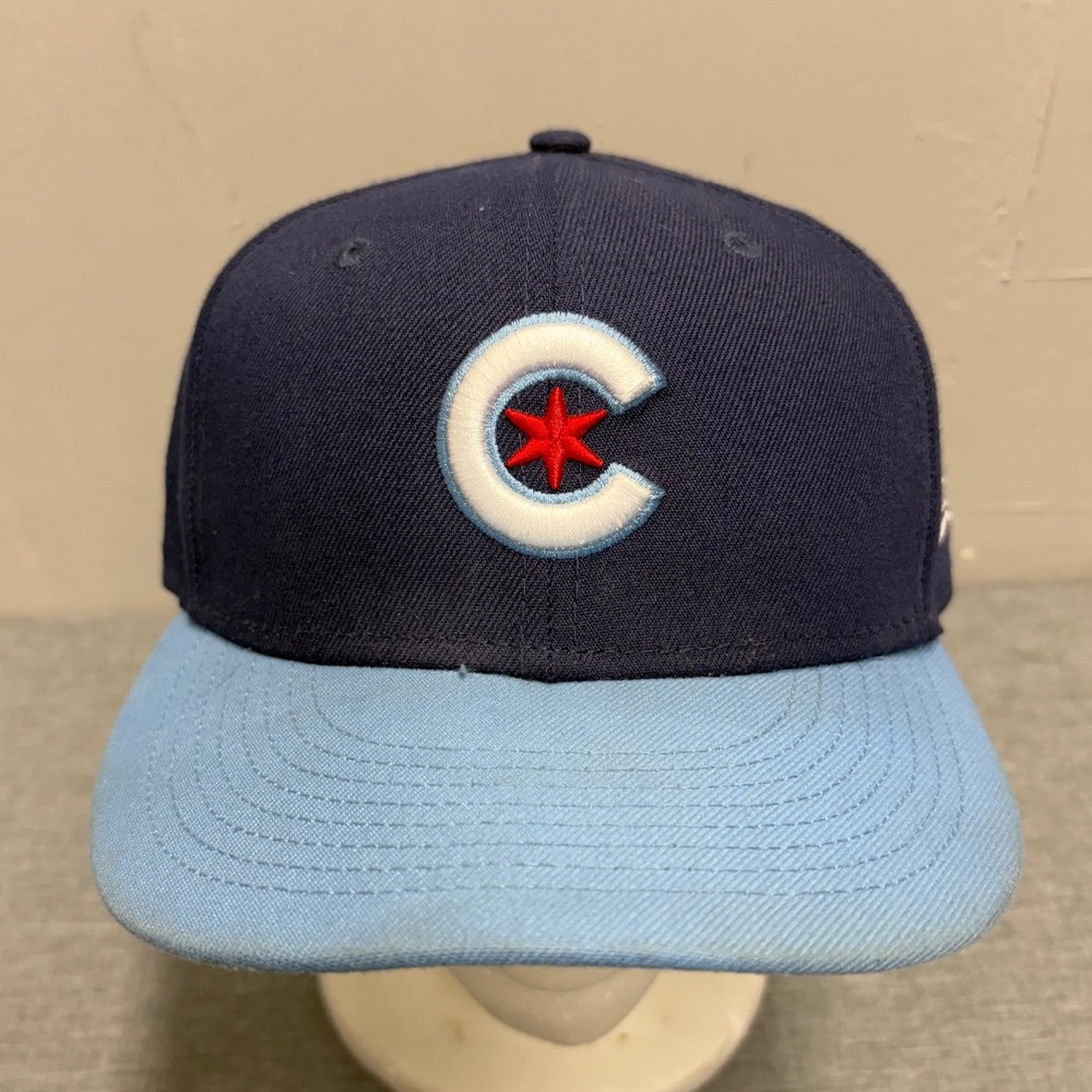New Era 59FIFTY Hat Mens 7 1/4 Navy Blue MLB Authentic Chicago Star Fitted Cap